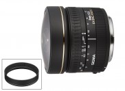Objetiva Prime Sigma DG 8mm f3.5 EX Fisheye + Adaptador Filtros CA483-72 (para Canon EF)